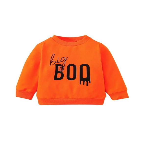 Bébé Garçons Filles Halloween Romper/sweat-Shirt Casual Manches Longues Col Rond Lettres Print Combinaison Combinaison/pullover Haut Sweat-Shirt Orange 4-5 Ans