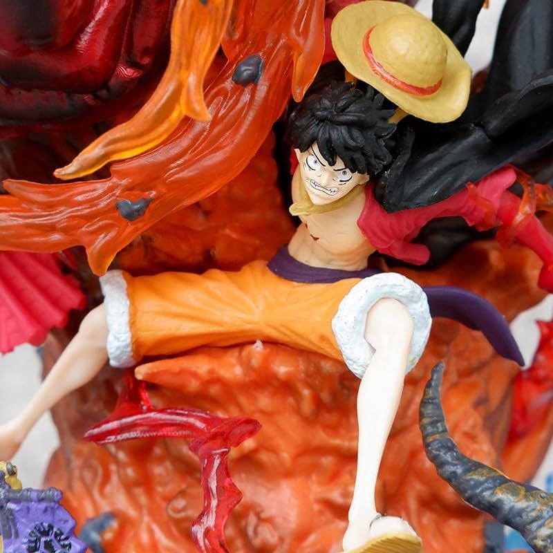 Luffy Figure Straw Hat Big Iron Fist Luffy Action Figures 22cm/8.7inch Handmade PVC Anime Manga Game Character Model Statue Collectible Craft Gift