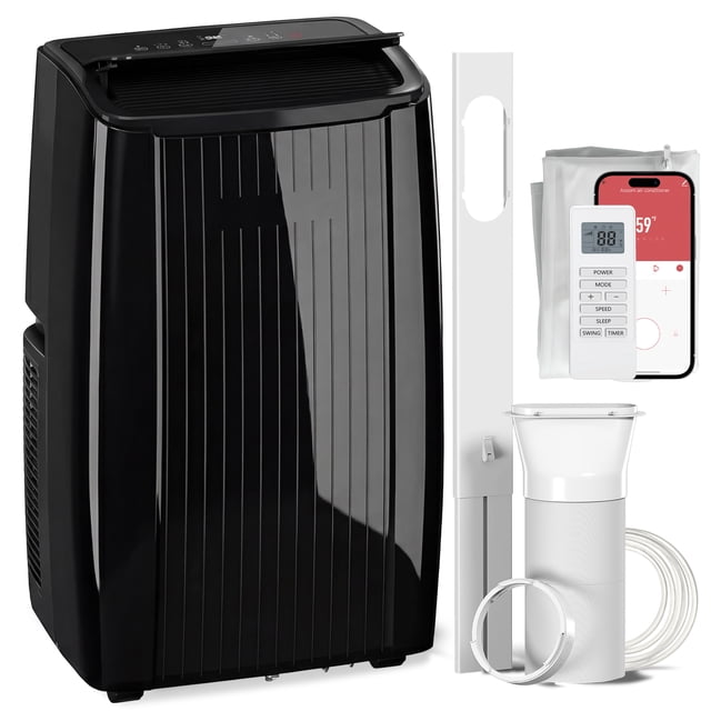 HOMCOM 12000 BTU AC Unit, Portable Air Conditioner with WiFi Control, Black
