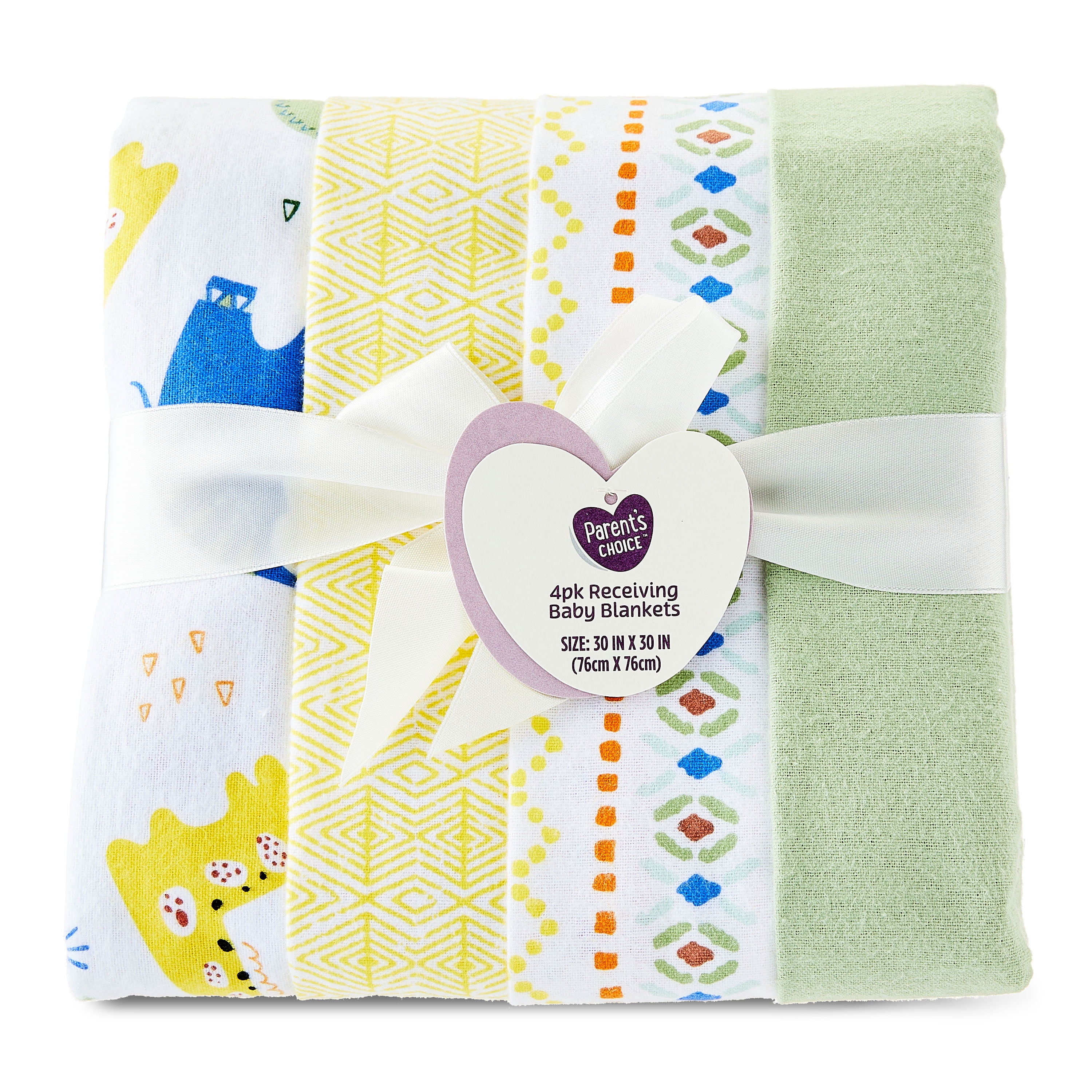 Parent s Choice Cotton Flannel Receiving Blankets for Baby Boys and Girls Jungle 4 Pack Walmart