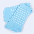 thumbnail image 3 of Yuanlong Women's Striped Socks Low Cut Five Toe Separate Socks Stylish Classic Breathable Sports Hosiery, 3 of 4