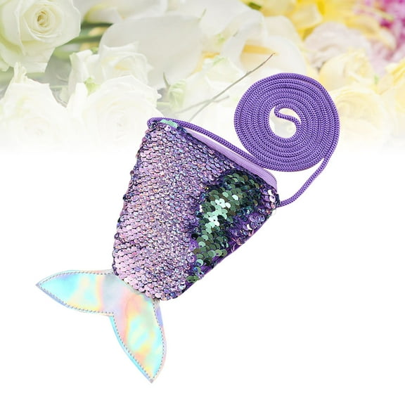 Raindrops  Sequin Coin Purse Side Bags Women Purses for Clutch Child Violet