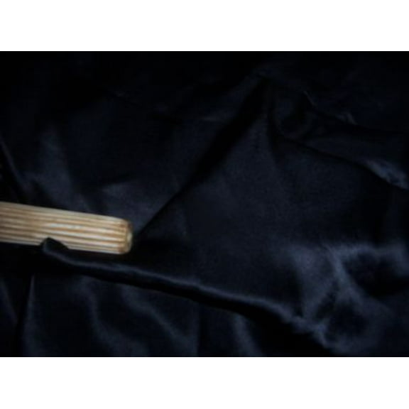 100% pure Silk black Satin fabric 44quot; wide [1447]