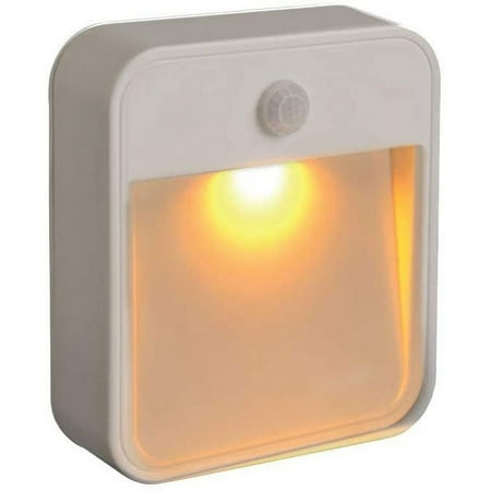 

Sleep Friendly Battery-Powered Motion-Sensing LED Stick-Anywhere Nightlight with Amber Color Light (1-Pack) WhiteB