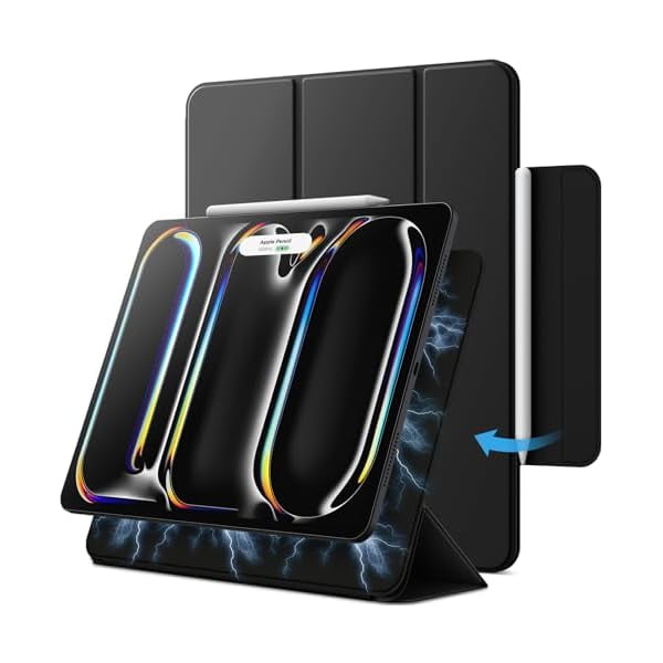 wonim11 JETech Magnetic Case for iPad Pro 13-Inch M5/M4 (2025/2024), Support Pencil Pro and Pencil (USB-C), Powerful Magnet, Slim Trifold Stand Tablet Cover with Auto Wake/Sleep (Black)