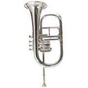 SHREYAS Flugel Horn Nickel Plated Bb Flat 4 Valve With Hard Case Mouthpiece Silver Instrument For Beginner Student Professional