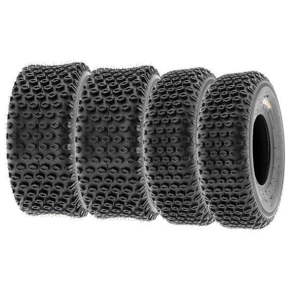 SunF ATV/UTV All Terrain Quad Mini Bike Tire 19x7-8 & 18x9.5-8 6 PR Tubeless A012 (Set of 4)