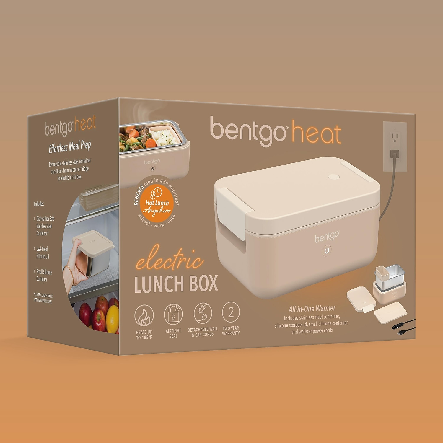 bentgo Heated Electric Bento Box Latte 42.4 oz. (BGHEATBX-LT)