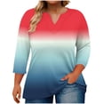 thumbnail image 2 of Rciityk Ladies Tops and Blouses Casual 3/4 Length Sleeve Womens Tops Summer Clothes Oversized V Neck Pullover Tunic Tops, 2 of 5