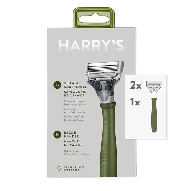 Walmart Razor On Rode Harry’s Men’s 5 Blade Razor with 2ct Cartridges - Forest Green - Walmart.ca