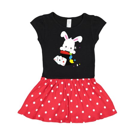 

Inktastic White Bunny Coming Out Of A Hat Magic Trick Gift Toddler Girl Dress