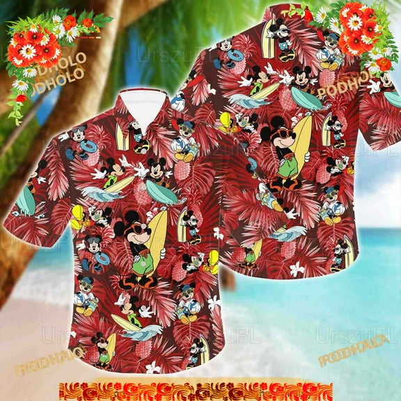 Disney Mickey Hawaiian Shirt, Mickey Button Down Shirt For Women Men
