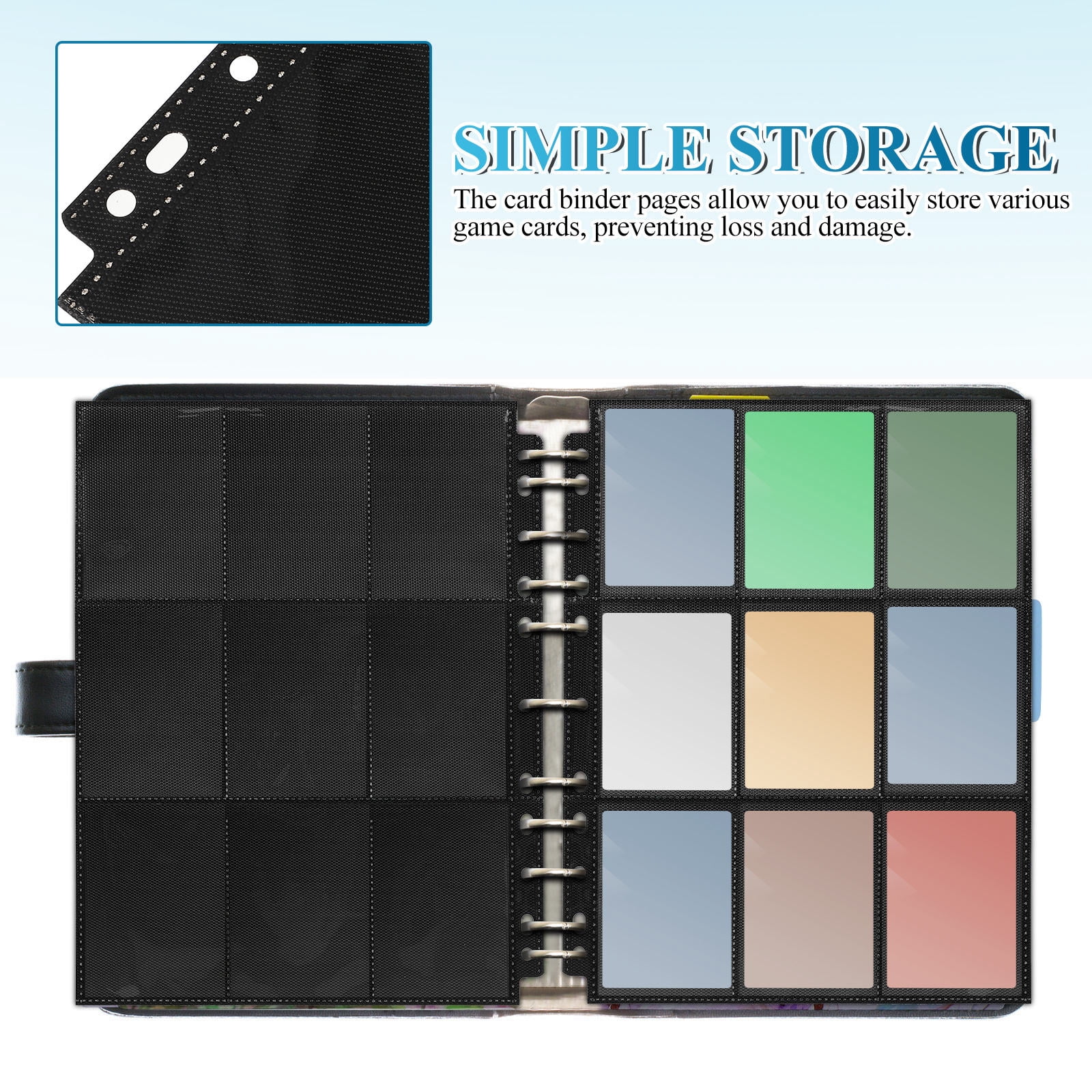 MLINS 100 Sheets Card Binder Pages with Side Loading Sleeves for Trading Cards, , and Collectible Card Storage
