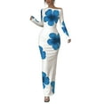 thumbnail image 2 of Taylonsss Womens Stylish Print Off-Shoulder Bodycon Midi Dress Casual Flowy Party Outfit, 2 of 6