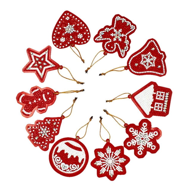 10 piezas DIY taladros completos diamante pintura forma especial árbol de Navidad colgante Tmvgtek Oficina Multiescena Multifunción