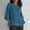 Blue, variant on Tittly Womens Linen Shirt Women'S Gauze Tops Linen Blouses for Women Womens Linen Shirts Solid Color 3/4 Sleeve Tops Summer Round Neck Work Blouses Ladies Basic Tunic Tops Beige
