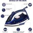 thumbnail image 2 of AEMEGO Steam Iron for Clothes Lightweight Portable Iron with Non Stick Ceramic Blue, 2 of 6