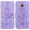 thumbnail image 2 of Compatible with Samsung Galaxy S8 Plus Embossed Lily Wallet Case with Card Holder PU Leather Flip Cover, 2 of 5
