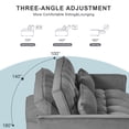 thumbnail image 4 of Joqixon 3 in 1 Convertible Velvet Sofa Bed with Pull Out Coach Bed, Adjustable Backrest, Loveseat Futon Sofa with Pillows & Pockets for Bedroom, Living Room, Apartment, 4 of 9