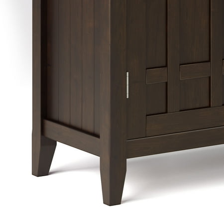 Simpli Home - Bedford Sideboard Buffet and Wine Rack - Dark Chestnut Brown