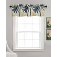 thumbnail image 3 of Navy Blue Palm Trees Kitchen Valances for Windows Farmhouse Linen Window Valance Curtain for Living Room Window Treatment Vintage Summer Botanical Watercolor Valance Rod Pocket Topper, 42 x 18 Inch, 3 of 6