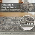 thumbnail image 3 of Hasoo Indoor Washable Area Rug 8' x 10' Geometric Rugs for Living Room Floral Throw Floor Mats Non-Slip Accent Carpet Grey/Brown, 3 of 7