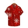 thumbnail image 2 of Hombres de Manga Larga, Navidad Impresa Turndown Collar Blusa, Casual Moda Botón Camisa para las Vacaciones, 2 of 5