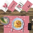 thumbnail image 5 of Opehuo Valentine's Day Linen Love Placemats,Pink White Love Valentine's Day Placemats,Seasonal Anniversary Holiday Table Mats for Party Kitchen Dining Decoration(12*18 Inch,a-A), 5 of 6
