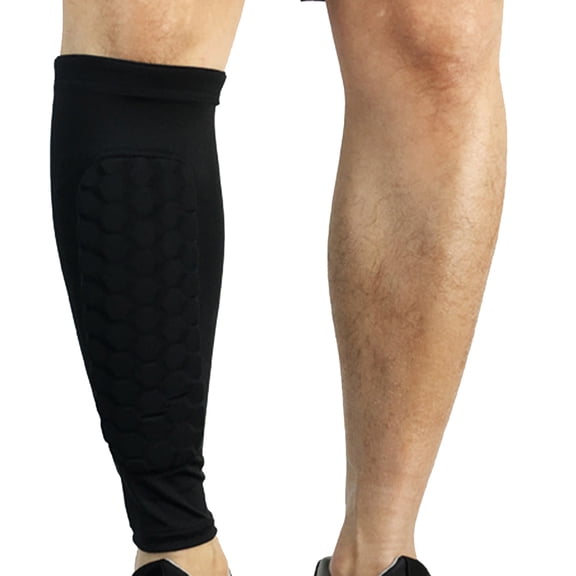 1Pc Anti Collision Calf Brace Support Protector Running Bicycle Sport Leg Sleeve - Black