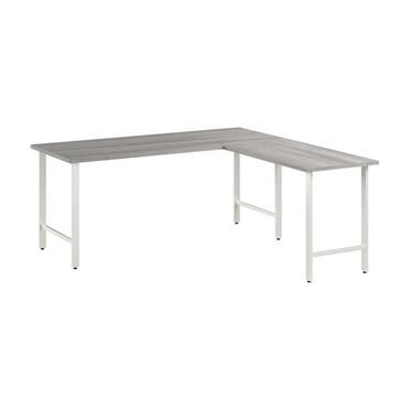 Hustle 72W x 30D L Shaped Computer Desk in Platinum Gray - Engineered Wood