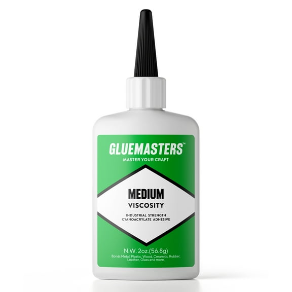 Professional Grade Cyanoacrylate "Super Glue" by Glue Masters - 2 oz - Medium Viscosity, Clear