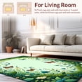 thumbnail image 2 of ODIKA 2'x3' Machine Washable Non-Slip Area Rug, Botanical Bugs Emerald Garden Flutter High Traffic Rug, Green, 280272, 2 of 7