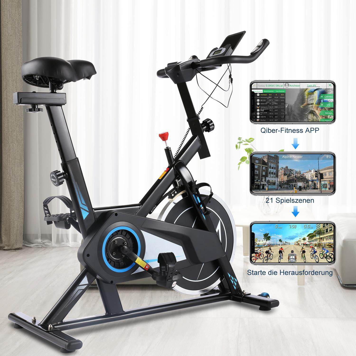 Details about   ANCHEER Stationary Exercise Bike Indoor Cycling Bike 40lb Flywheel Belt Drive 