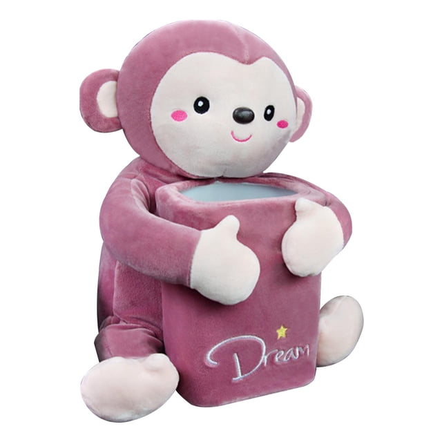 Organizador de cajas de pañuelos, organizador de juguetes de peluche, estuche para pañuelos, estuche para servilletas, decoración Mono