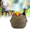 thumbnail image 4 of Woven Seagrass Basket, Unique & Exquisite Design Seagrass Storage Basket, Woven Basket With Handle Natural Picnic Laundry For Dormitory Decor For Bedroom Decor, 4 of 8