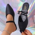 thumbnail image 5 of Samdudou Slip On Shoes for Women Closed Toe Pointed Toe Backless Mules Minimalist Double Thin Strap Design Elegant Flat Footwear for Work Date, 5 of 9