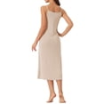 thumbnail image 3 of INSPIRAR CHIC Vestidos de Noche para Mujeres Sin Mangas con Tirantes Espagueti Cuello Redondo Primavera Verano Vestido de Dormir L Albaricoque, 3 of 6