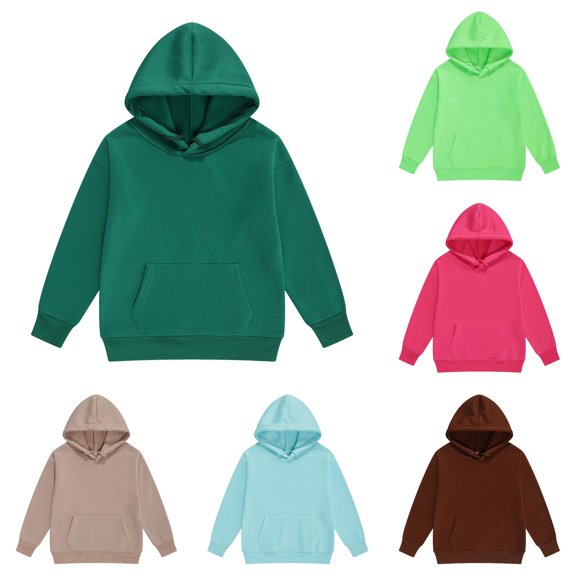 Vividxx Hoodies For Girls Toddlers Long Sleeve Hooded Sweatshirts Solid Color Kids Pullovers Top Comfortable Everyday Wear Classic 3-4 Years