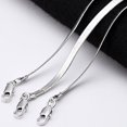thumbnail image 5 of opvise Women Men Simple Silver Plated Flat Gift Snake Chain Herringbone Choker Necklace, 5 of 5