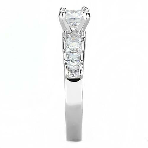 HeartsAndYou 2.5ct Round Cut Moissanite Princess Accents Engagement Ring for Women 18k White Gold over Silver