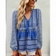 thumbnail image 4 of Top casual floral,Camisa de manga larga con estampado floral en V para mujer Top con estampado floral con cuello en V de alta capacidad, 4 of 8