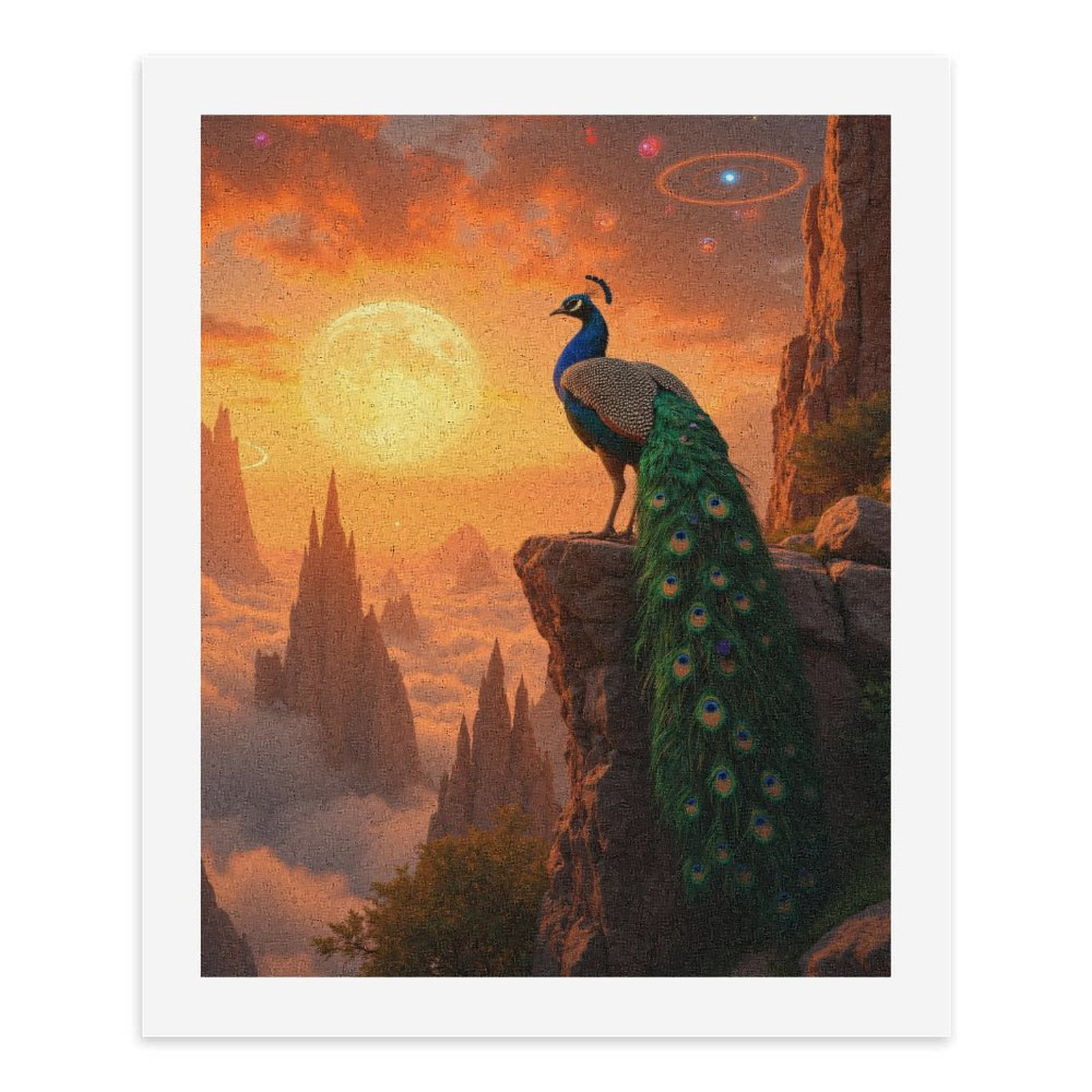 Paint by Numbers Kit for Adults, Peacock At Sunset Cliff Visions Paint by Numbers, Easy Paint by Numbers Kit for Adults Beginner, DIY Adult Paint by Number Kits on Canvas, Home Decor