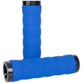thumbnail image 2 of Puños de manillar de bicicleta, puños de espuma antideslizantes súper suaves con bloqueo de aluminio Cubiertas a prueba de golpes Equipo de ciclismo Mtb (Azul). Afortunado Sencillez, 2 of 3