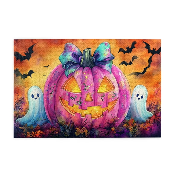 1000 pcs Phantom & pumpkin lantern Wooden puzzles for adults 1000 pieces,Unique and Beautiful Design,Funny Holiday Gifts,1000 Piece Jigsaw Puzzle for Adults Challenging Puzzle Perfect for Game Nights