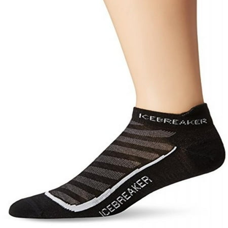 Mens Icebreaker - Icebreaker Men's Run+ Ultra Light Micro Socks, Small, Black/Pearl/Black