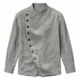 thumbnail image 4 of StSilkitty Mens Casual Shirts Solid Color Long Sleeve Side Bottons T Shirt Lightweight Soft Fashion Comfy Tops, 4 of 5