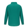thumbnail image 5 of Sweatshirts for Men Long Sleeve Formal Print Shirt Turndown Collar Shirt Green M, 5 of 6