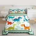 thumbnail image 2 of Homewish Teens Dinosaur Animal Bedding Comforter Set, Funny Jungle Wildlife Twin Comforter Sets, Cartoon Flower Leaf Reversible Bedding Set, Lightweight Room Decor, 2 Pieces, 2 of 8