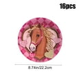 thumbnail image 3 of 16pcs Red Horse Themed Disposable Paper Plates, Premium Party Dinner Plates, Sturdy Durable Tableware for Horse Birthday and Holiday Celebration Party Supplies Use, Pink, 3 of 6