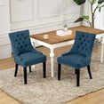 thumbnail image 2 of Costaelm Bellmount Fabric Wingback Tufted Dining Chair 2 Pc Set in Blue, 2 of 10